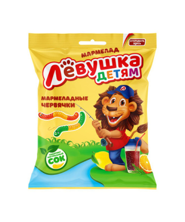 Левушка детям мармелад червячки 70г*16